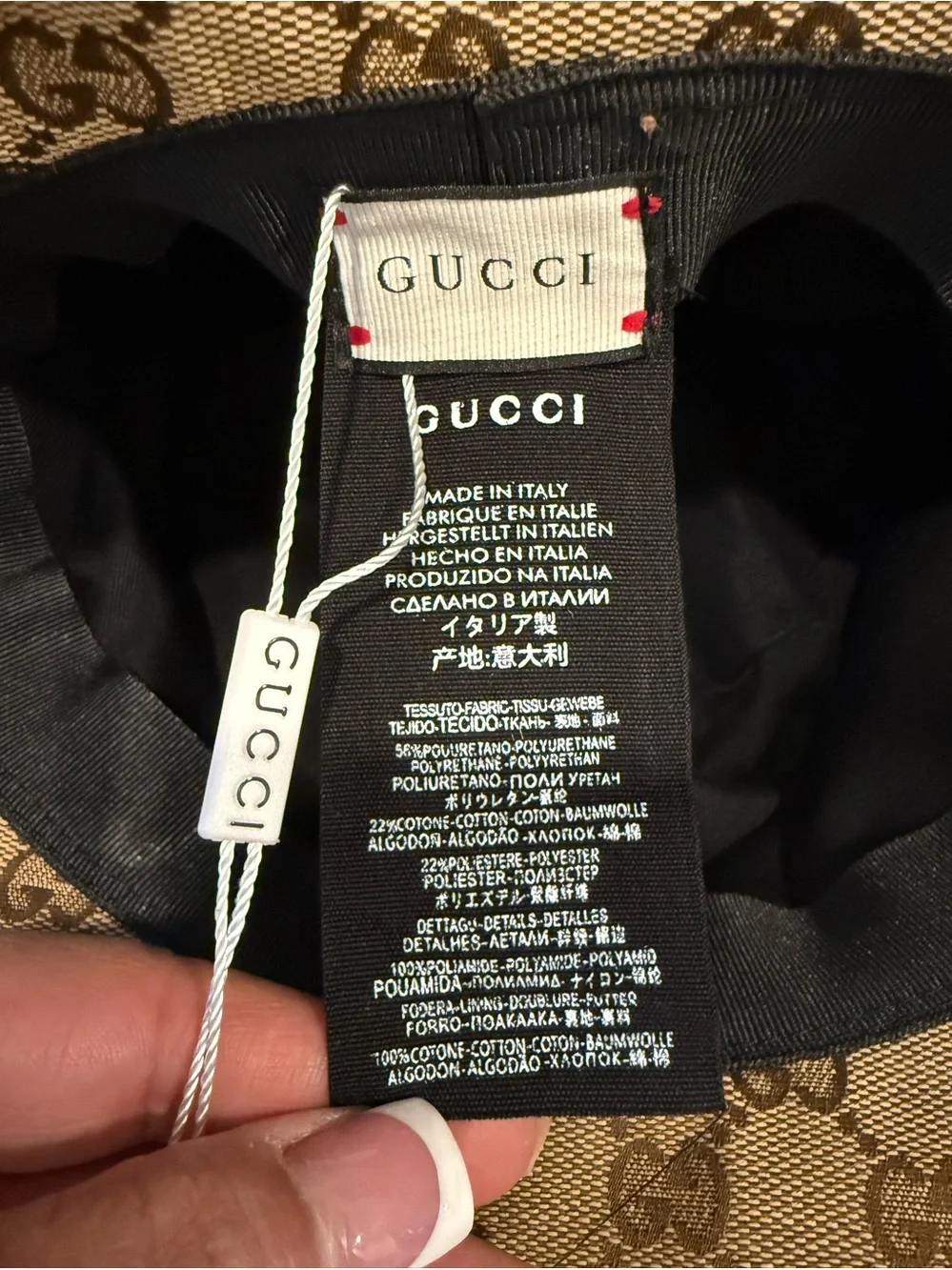 Gucci Brown GG Monogram Wide-Brim Bucket Hat - Picture 14 of 17